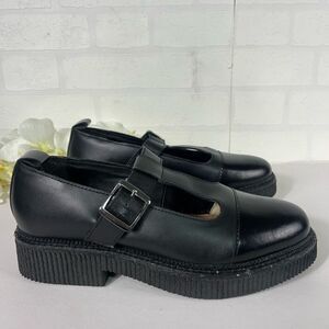 ASOS Womens Mary janes size 7.5-8 Black Faux Leather